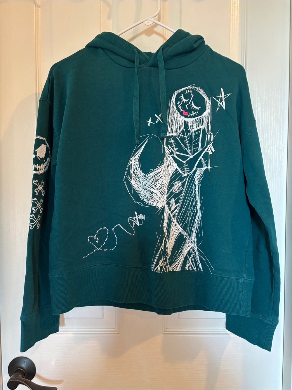 Disney Teal Nightmare Before Christmas Graphic Hoodie Sweatshirt